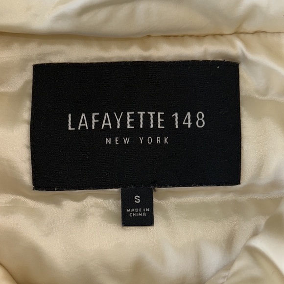 Lafayette 148 Scout Ivory Quilted Down Zip Front Puffer Vest Jacket - S - Picture 10 of 13